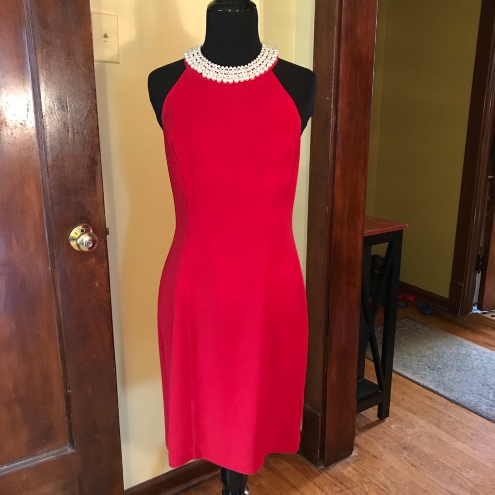 Vintage Cocktail Dress with Pearl Collar